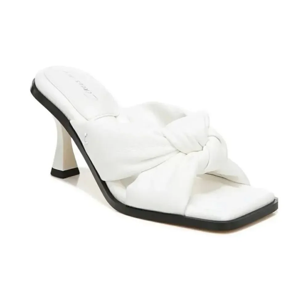 Circus by Sam Edelman Sandals Womens Size 8.5 White Sim Slides Square Toe‎